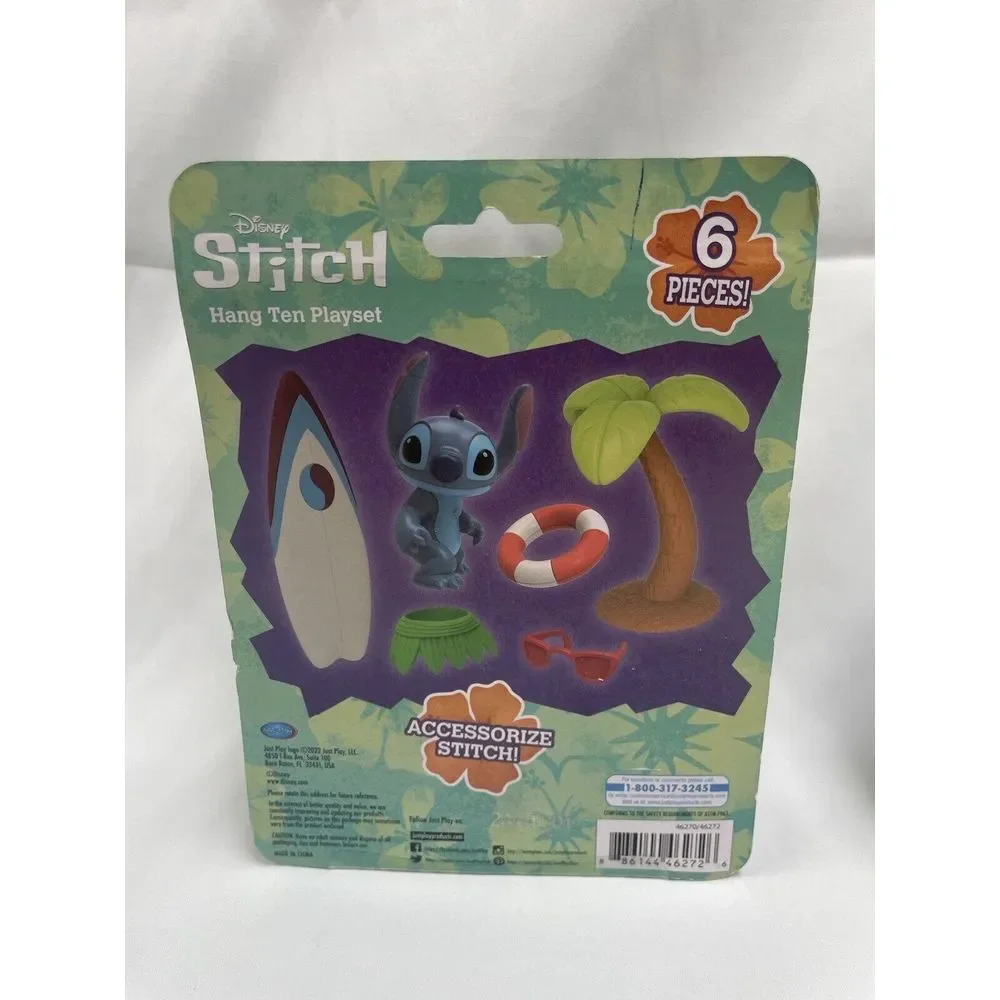 Just Play Disney Stitch Hang Ten Playset 6 Pieces Surf Cake‎ Topper Figure NIB